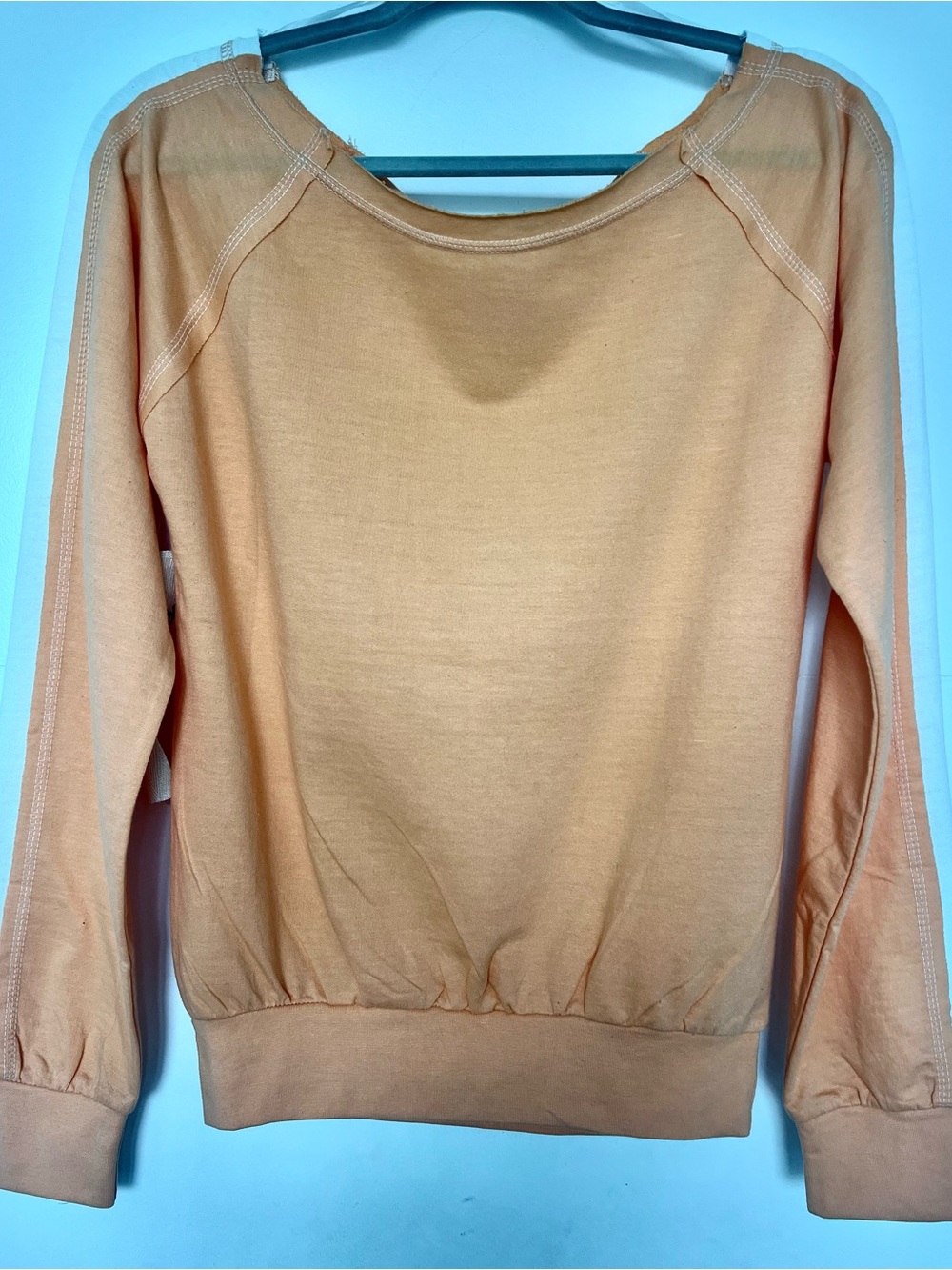 Rag Wear USA NWT Orange White Cropped Crewneck Sweatshirt M WN987 Y2K